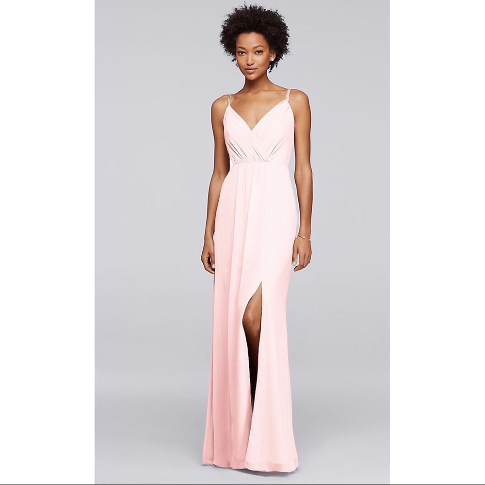 Beaded Strap Pink Dress